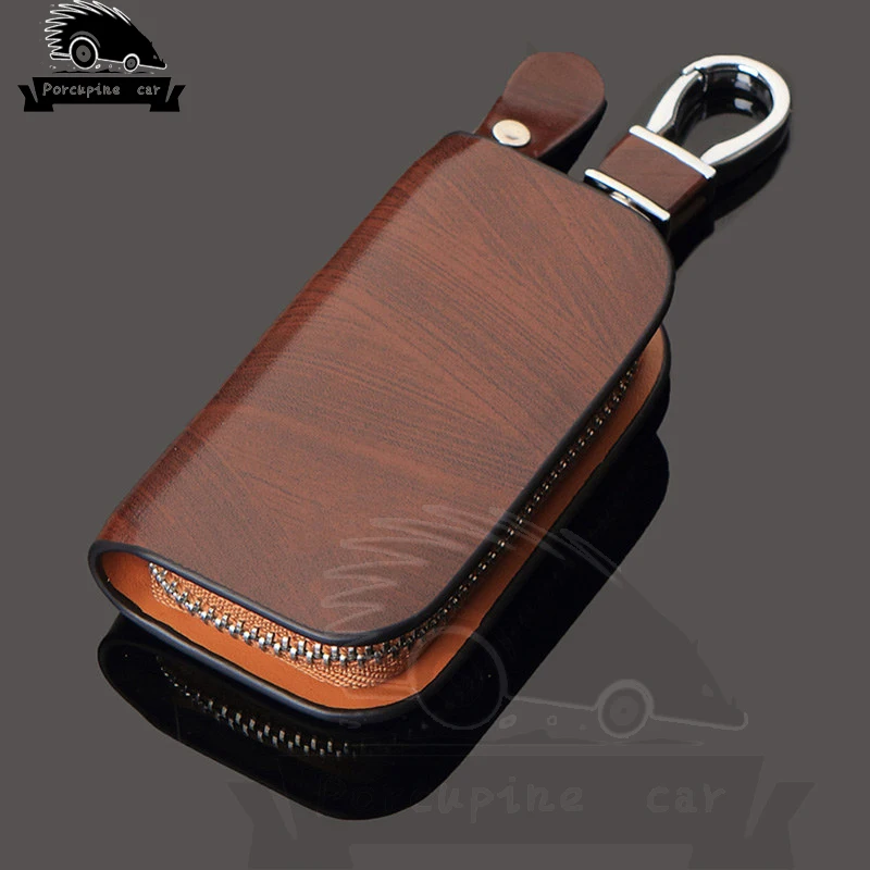 Car Key Signal Blocker - Hạt gỗ Da Đựng Chìa Khóa