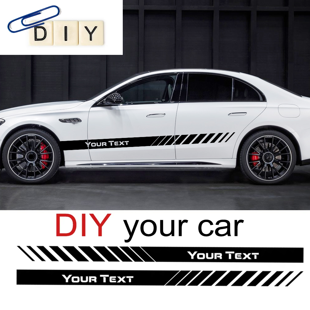 Custom Text Car Side Door Stri - đánh giá và giá Car Accessories Racing